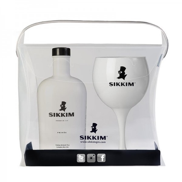 Pack con copa en bolso de plástico de Sikkim Privée